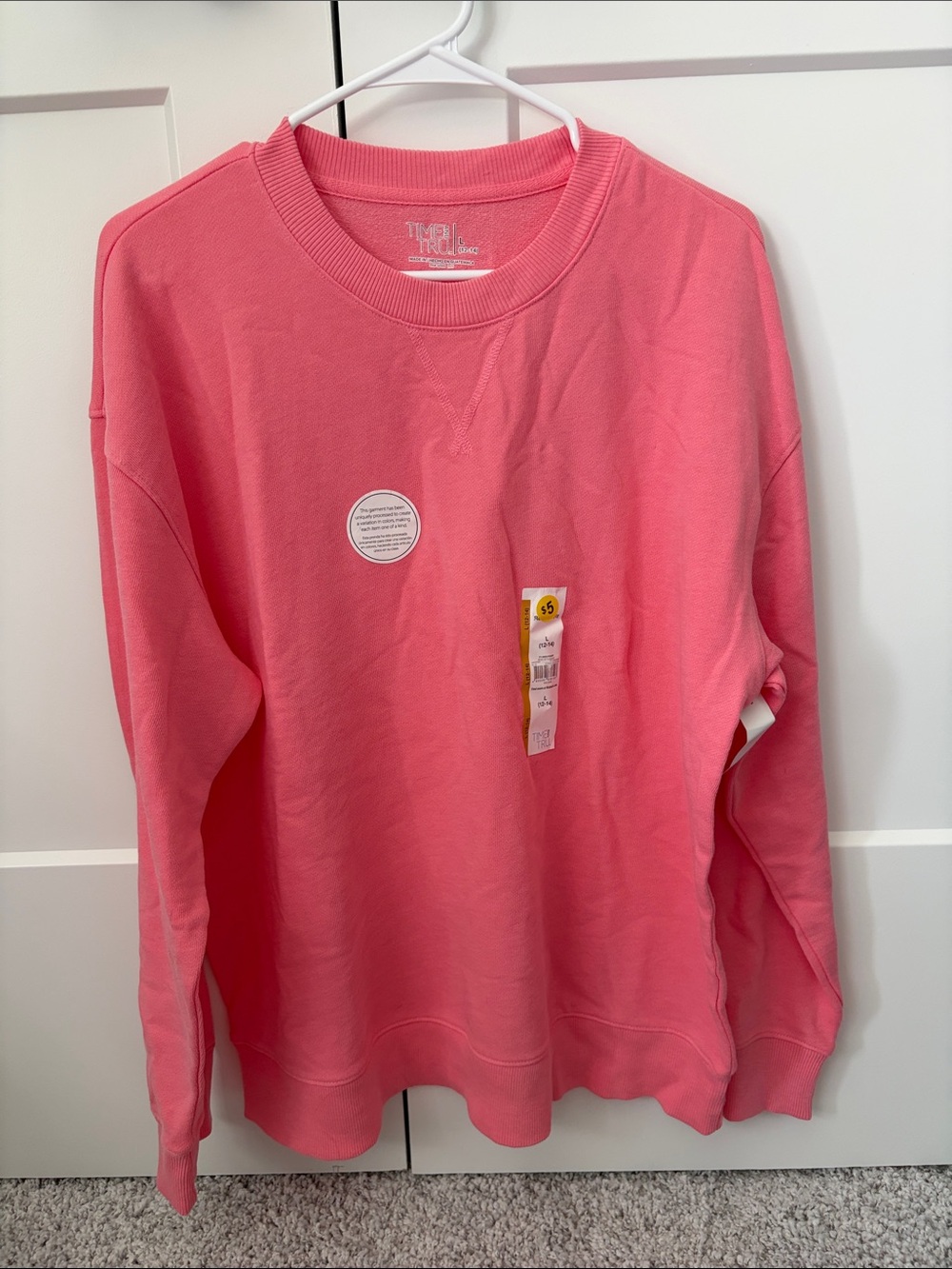 Time and Tru Coral Crewneck Sweatshirt